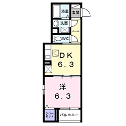 フォーリーフ　クローバー 104 1階1DKの間取り