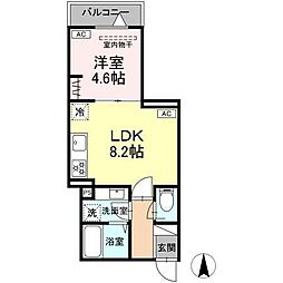 セレスティア関原 1LDKの間取図画像