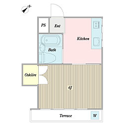 ローゼ池袋 1Kの間取図画像