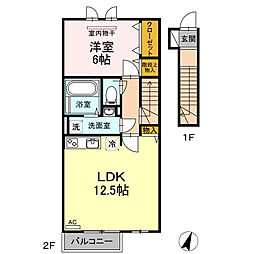 J・Court 1LDKの間取図画像
