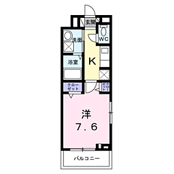 フィオーレIOGI 1Kの間取図画像