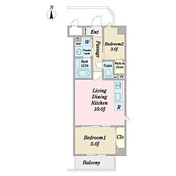 VORT中村IIresidence 2LDKの間取図画像
