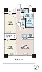 メルヴェーユイイダ志村 2LDKの間取図画像