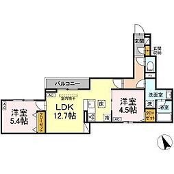 セレスティア赤羽 2LDKの間取図画像