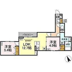 セレスティア赤羽 2LDKの間取図画像