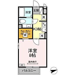 モナリエ平和台1 1Kの間取図画像