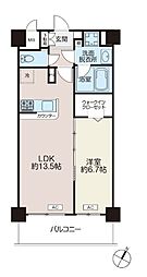 メルヴェーユイイダ志村 1LDKの間取図画像