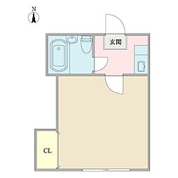 アパートメントハウス雅 1階1Kの間取り