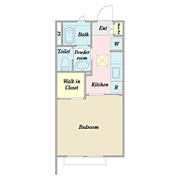 ネージュ 1階1Kの間取り