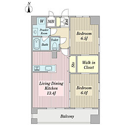 ＥＳＰＥＲＡＮＺＡ 10階2LDKの間取り