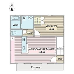 メゾンR 1LDKの間取図画像