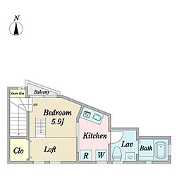 グラフィアスコート 1Kの間取図画像