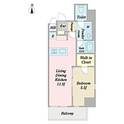 RANA府中 1LDKの間取図画像