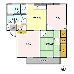 パークアベニューウエスト　Ｆ 1階3DKの間取り