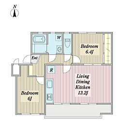 ソライエアイル草加氷川町A棟 2LDKの間取図画像