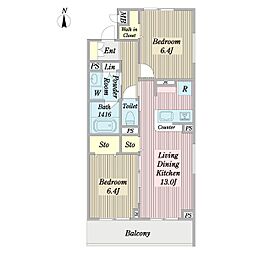 ルノール 2LDKの間取図画像