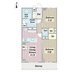 ルノール 2LDKの間取図画像