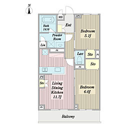 ルノール 2LDKの間取図画像