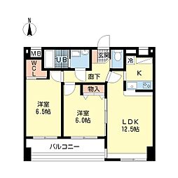 ParkView見沼代 2LDKの間取図画像