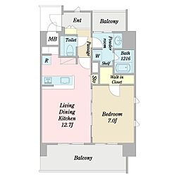 Ｓｅａｗｅｅｄ　Ｒｅｓｉｄｅｎｃｅ 9階1LDKの間取り