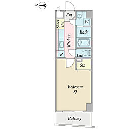 ファーストビューモリウチ 1Kの間取図画像