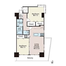 シャトーＮ・シャルム 10階2LDKの間取り