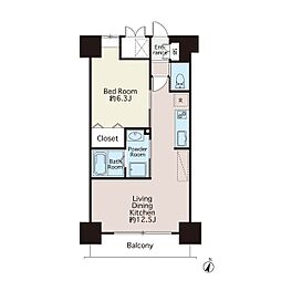 シャトーＮ・シャルム 5階1LDKの間取り