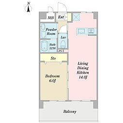 ピアルーチェ 1LDKの間取図画像