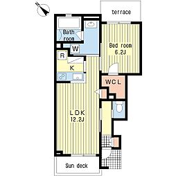 メゾンオールボワ 1LDKの間取図画像