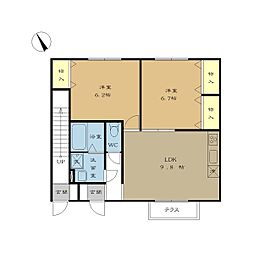 K'sSQUAREHILLS 2LDKの間取図画像