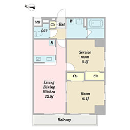 Residencia善 1SLDKの間取図画像