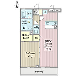 ラルーチェ 1LDKの間取図画像