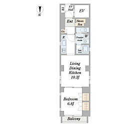 ＮＡＫＡＮＯ　ＢＬＤ． 3階2Kの間取り
