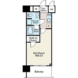 リシェス門前仲町 4階1Kの間取り