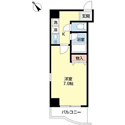 バーニーズ 3階1Kの間取り