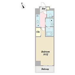 プロシード門前仲町 1Kの間取図画像