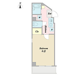 セジュール木場 1Kの間取図画像