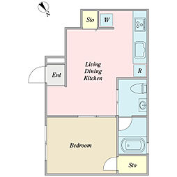 MaisondeRivage 1DKの間取図画像