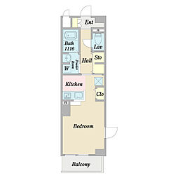 リヴィエール篠崎 3階1Kの間取り