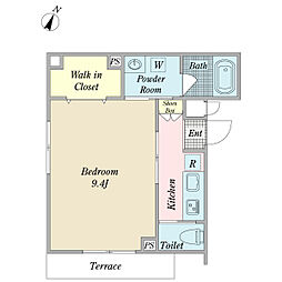 フォレ 1Kの間取図画像