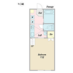 パミール1 1Kの間取図画像