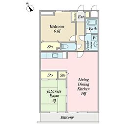 パルステージ・1 2LDKの間取図画像