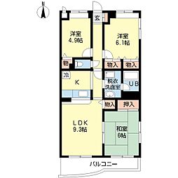 シャルマンベルジュ 3LDKの間取図画像