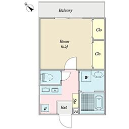 スマート瑞江 1Kの間取図画像
