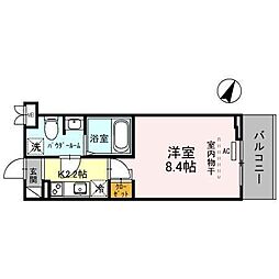 Ｌａｕｌｅ’ａ越谷 4階1Kの間取り