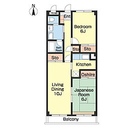 ＫＭ2マンション 3階2LDKの間取り