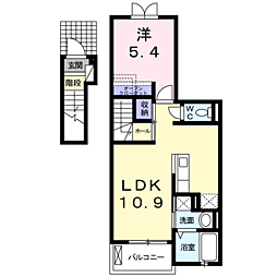 アルカディア3 1LDKの間取図画像