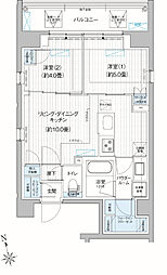 プレミアムフラット三郷ステーションサイト 2LDKの間取図画像
