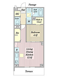Casa raccolto 1LDKの間取図画像