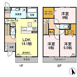 プランドール 1階3LDKの間取り